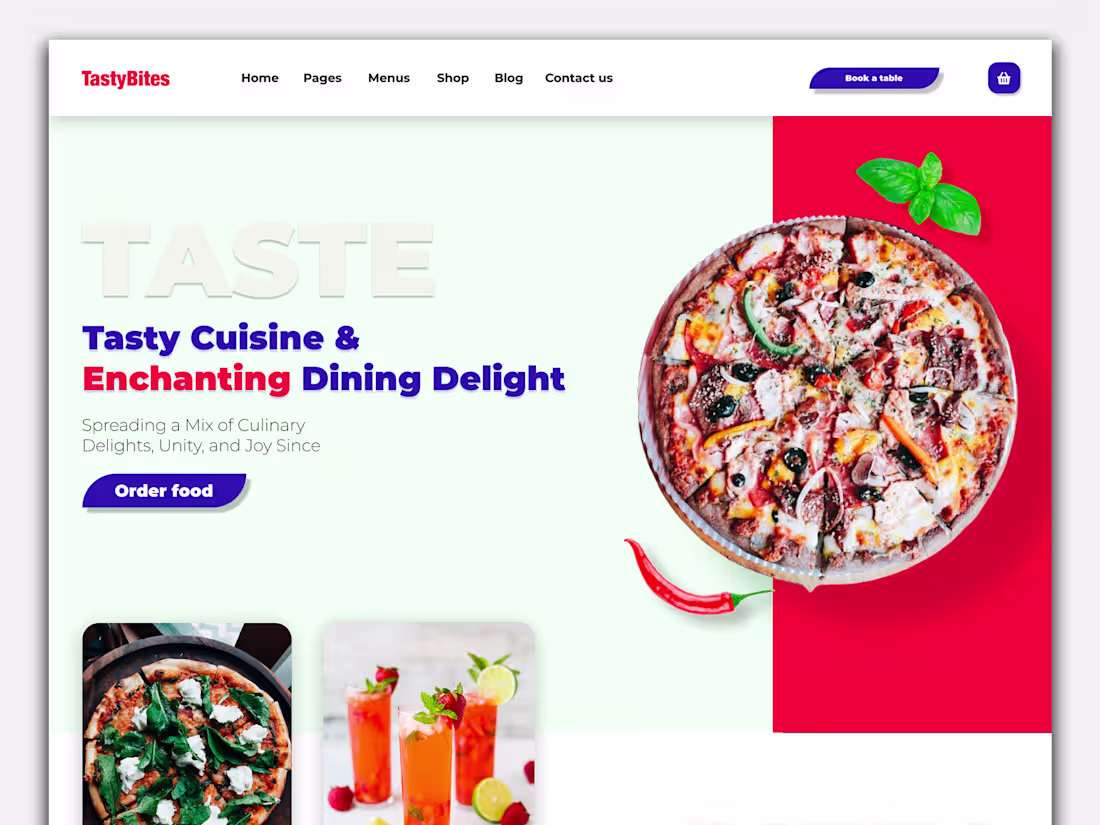 Cover image for Pizza restaurant figma design