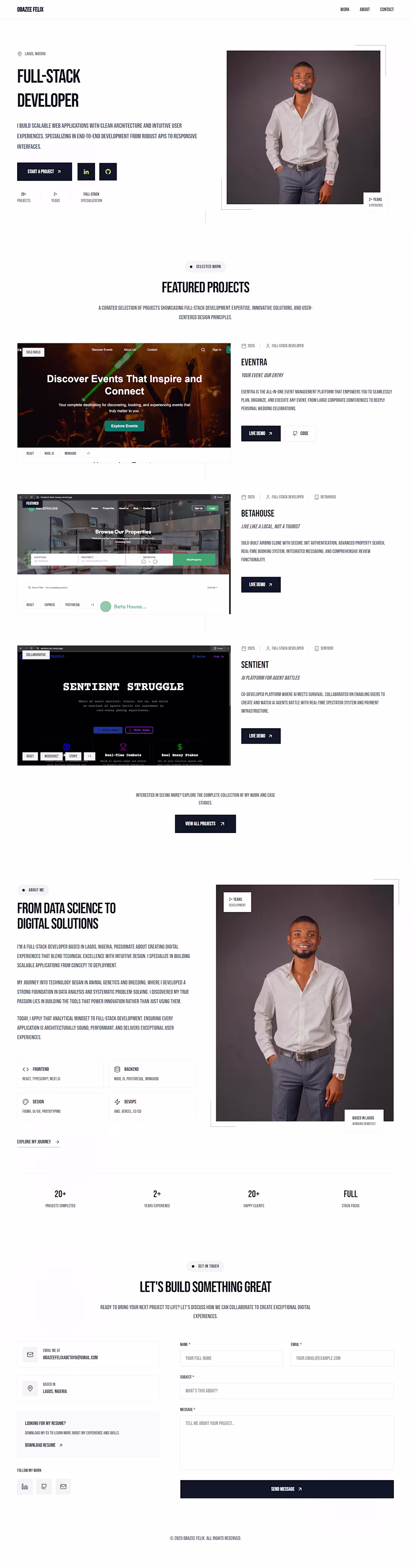 Cover image for I designed and developed my personal portfolio, "https://oba...