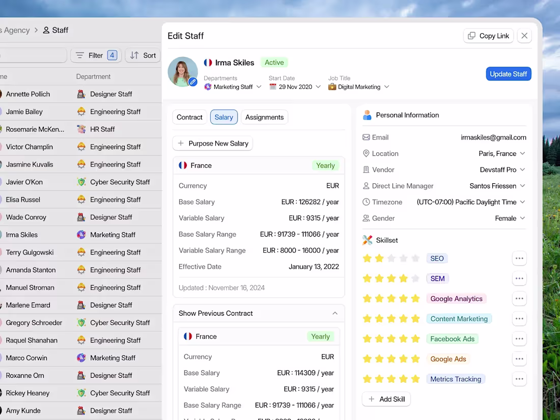 Cover image for Nest: Staff Details - HR ⏐ Dashboard