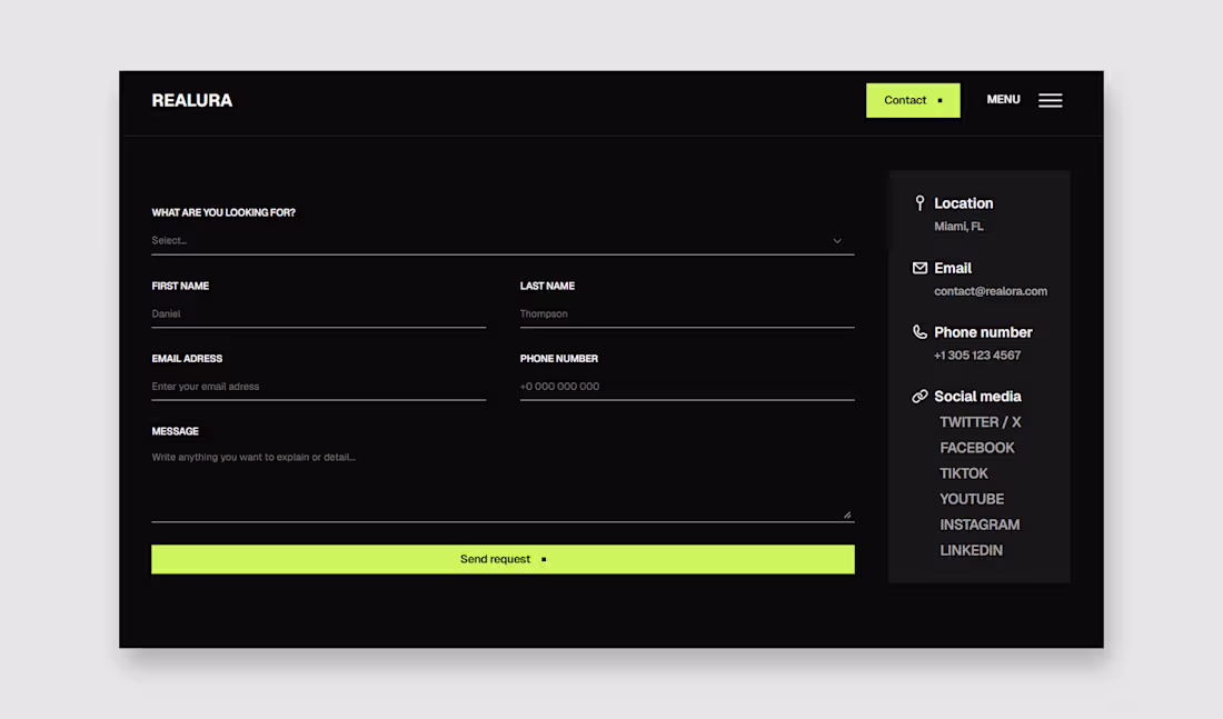 Cover image for Realura > contact page