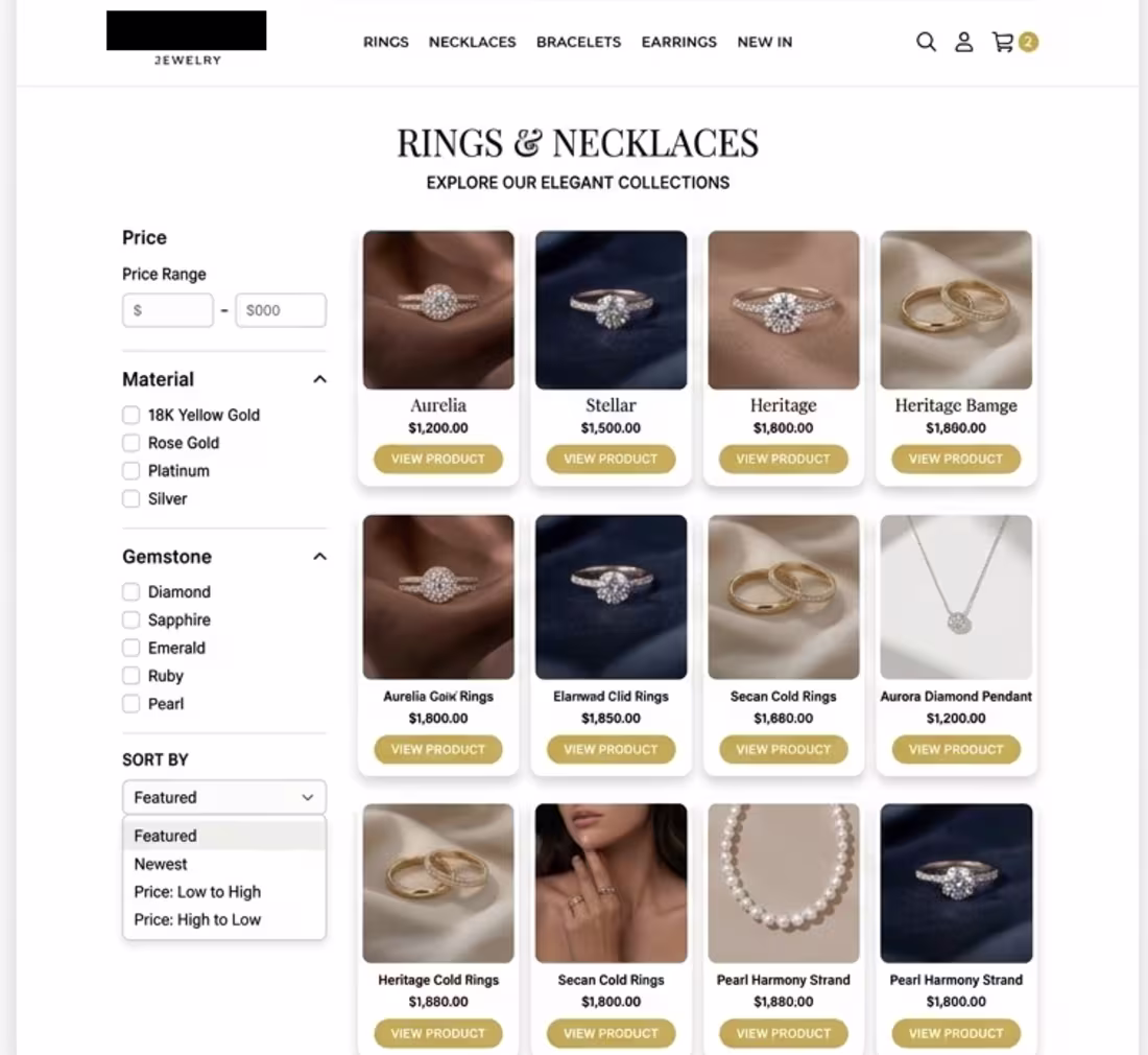 Cover image for Jewelry E-Commerce Platform (Angular)