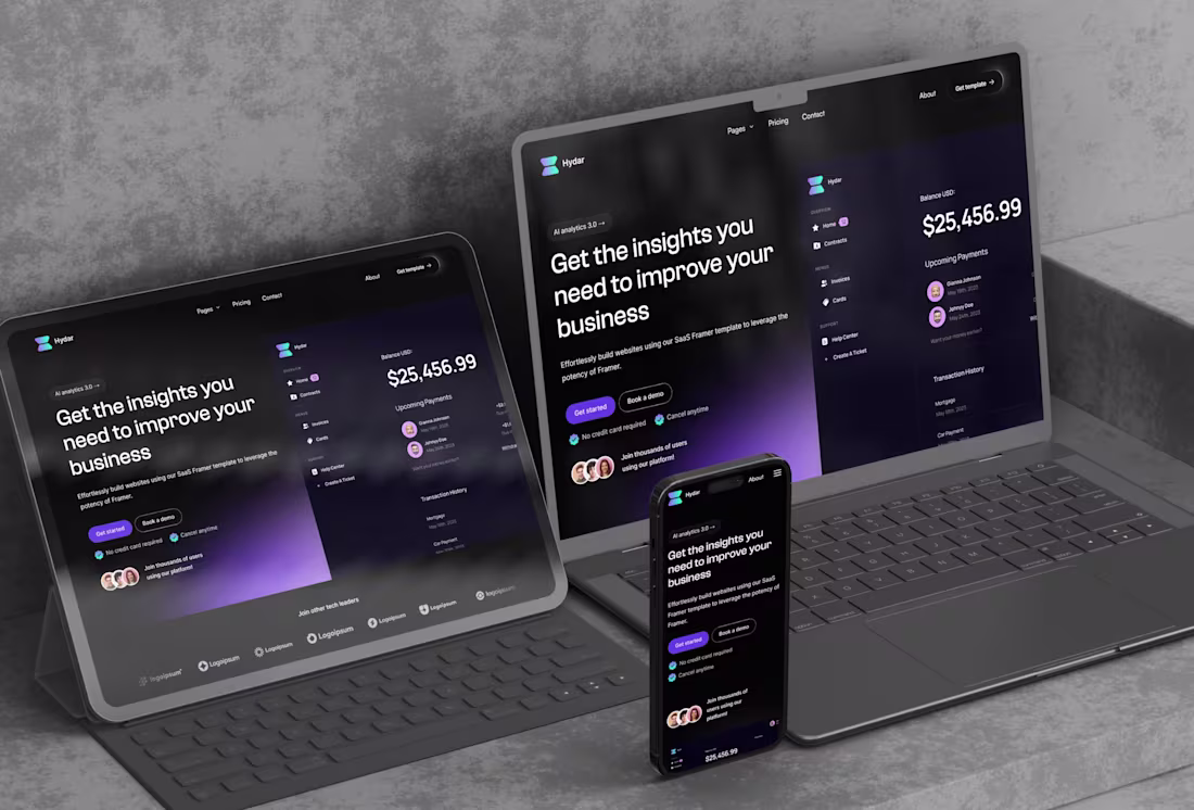 Cover image for Hydar —  SaaS Business Framer Template