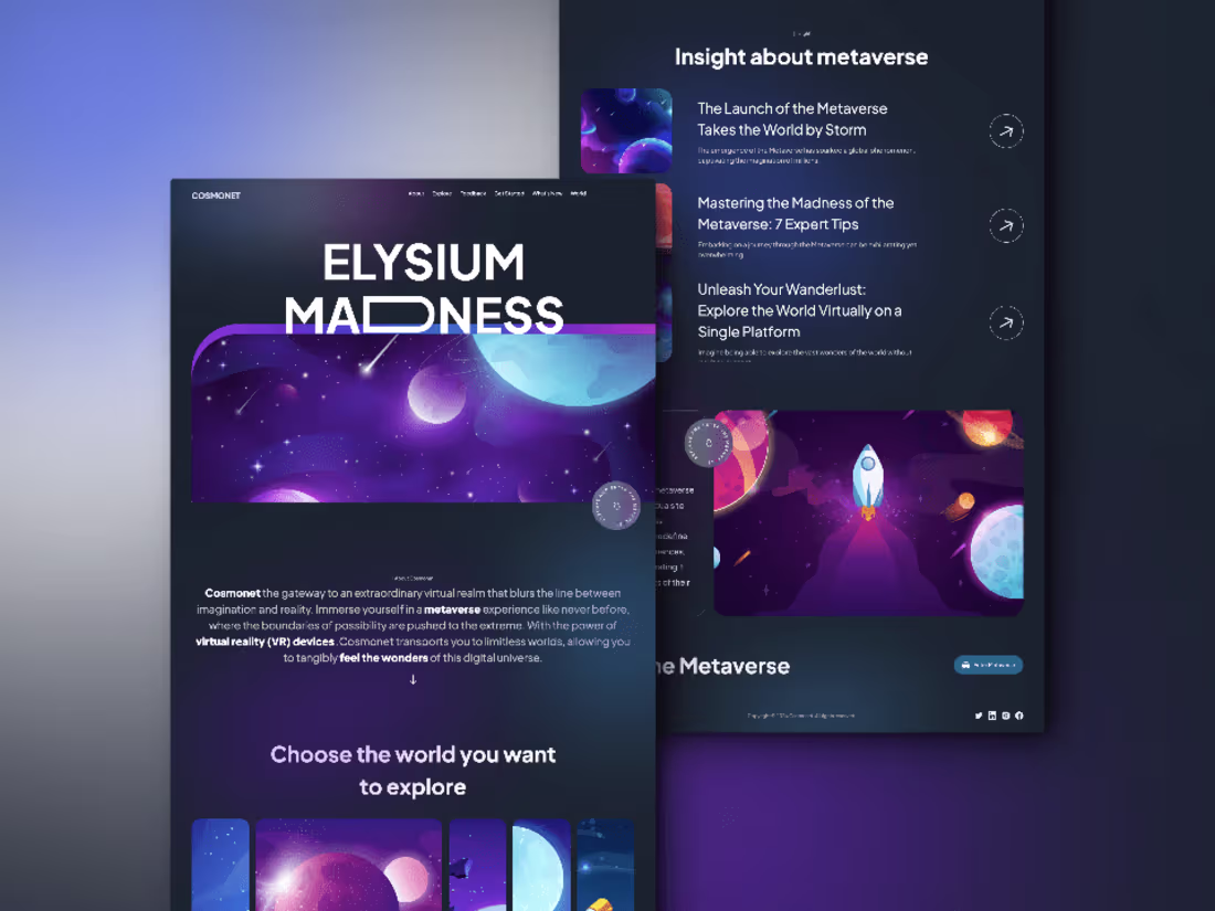 Cover image for Cosmonet - A Metaverse Platform on Next.Js & FramerMotion