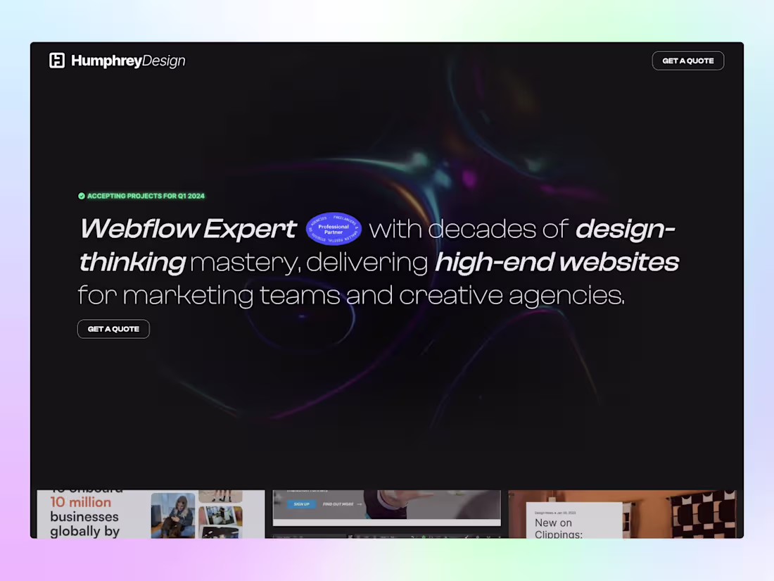 Cover image for Humphrey Design - Webflow Expert