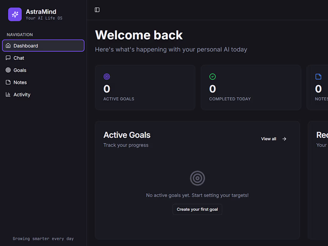 Cover image for AstraMind — Your Personal AI Life OS An AI-powered operating...