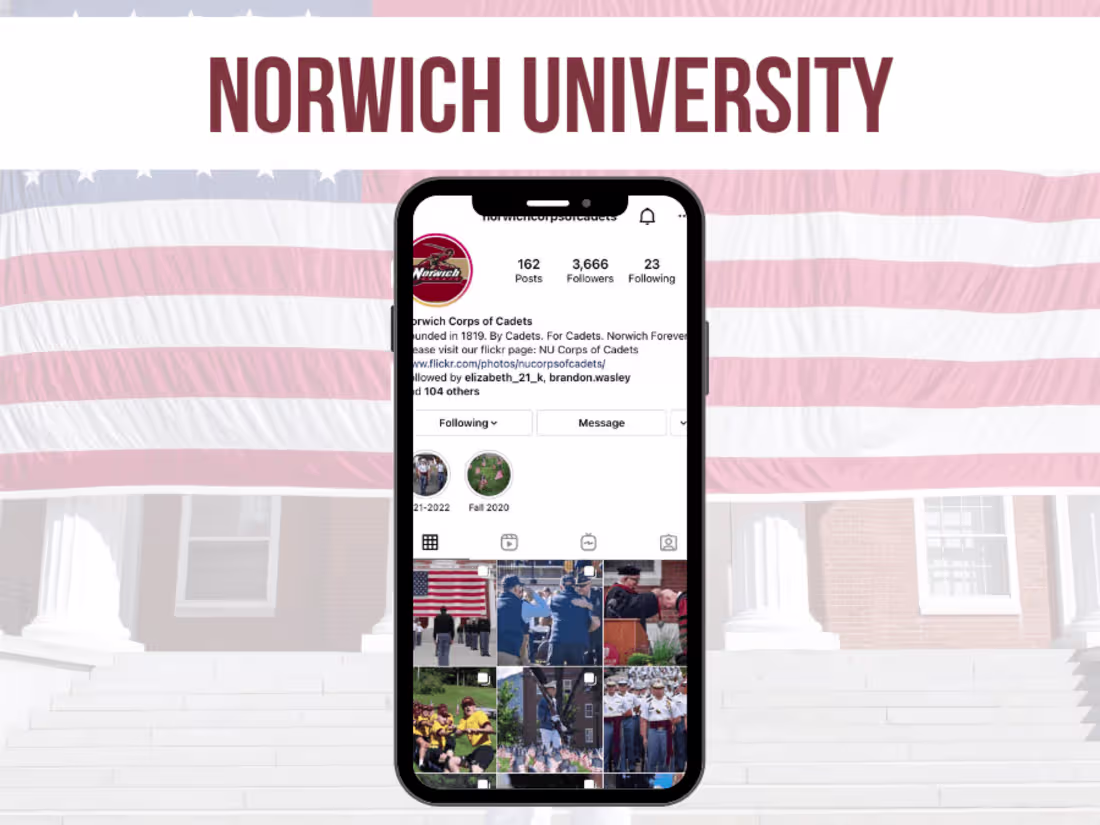 Cover image for Norwich University: Photographer & Social Media Manager