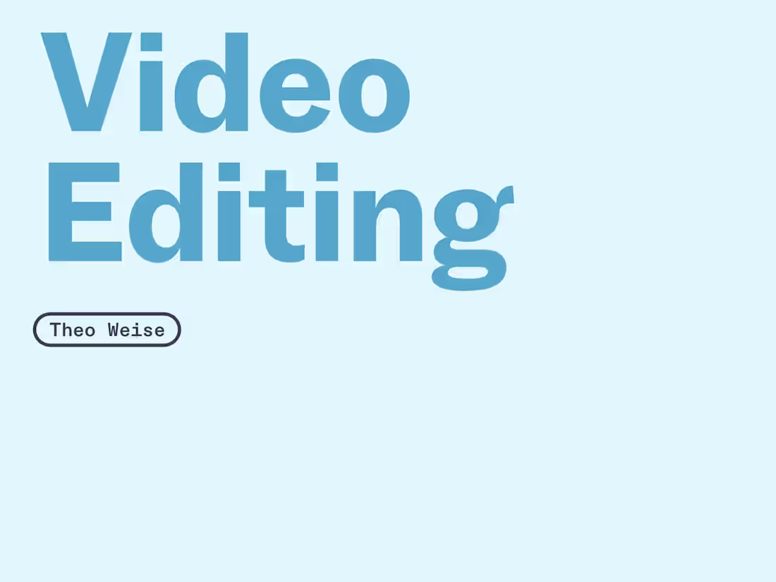 Cover image for Video Editing
