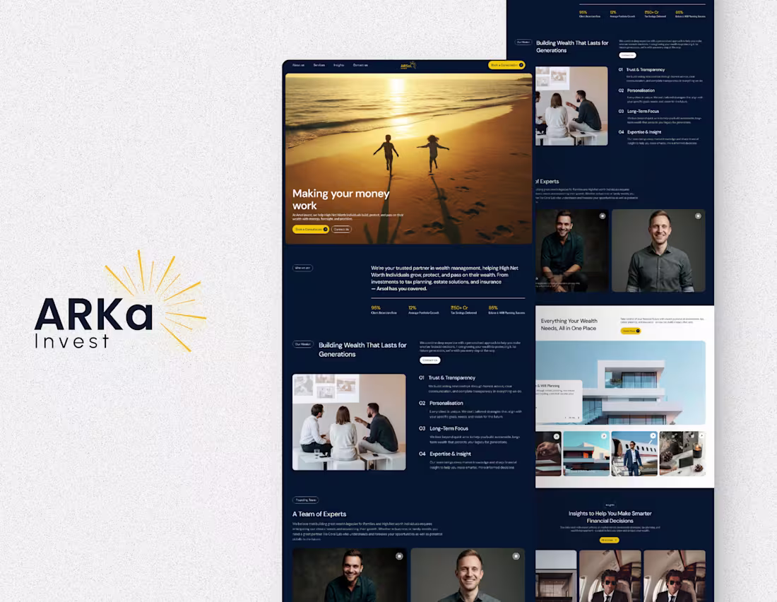 Cover image for Arka Invest: A Modern Website for a Modern Investment Firm