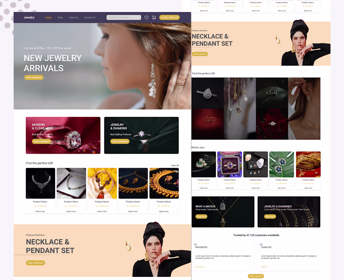 Cover image for Jewellery Website Design