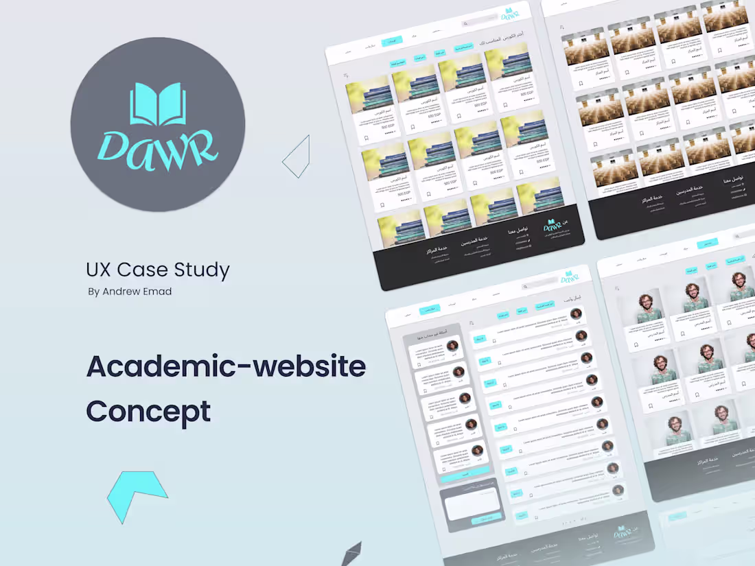 Cover image for Dawr Academic - Website Concept Figma (UI/UX) Design