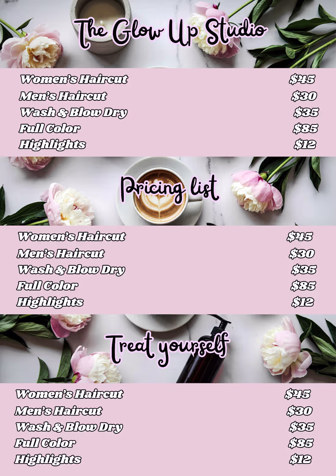 Cover image for Pricing list - coffee