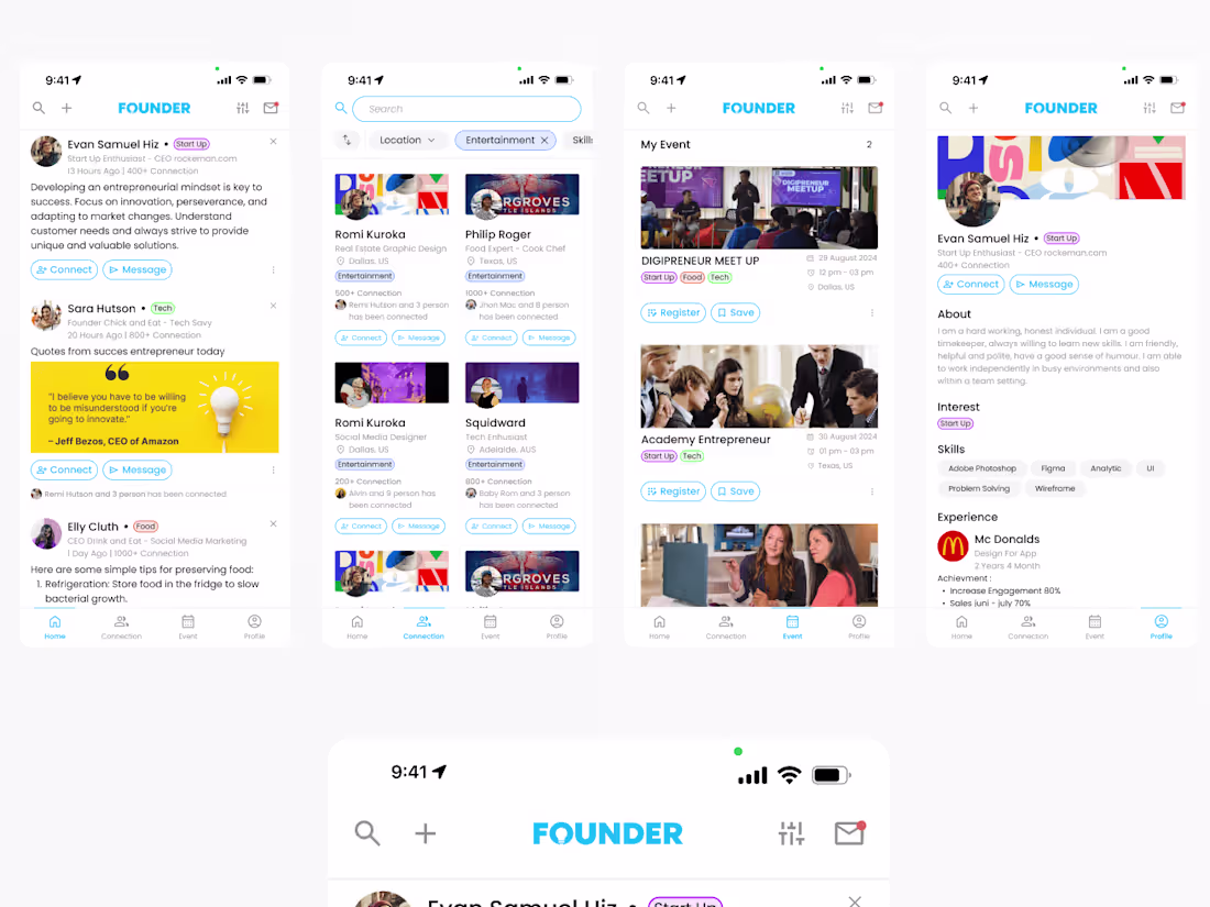 Cover image for Mobile App for Founder Connect and Share
