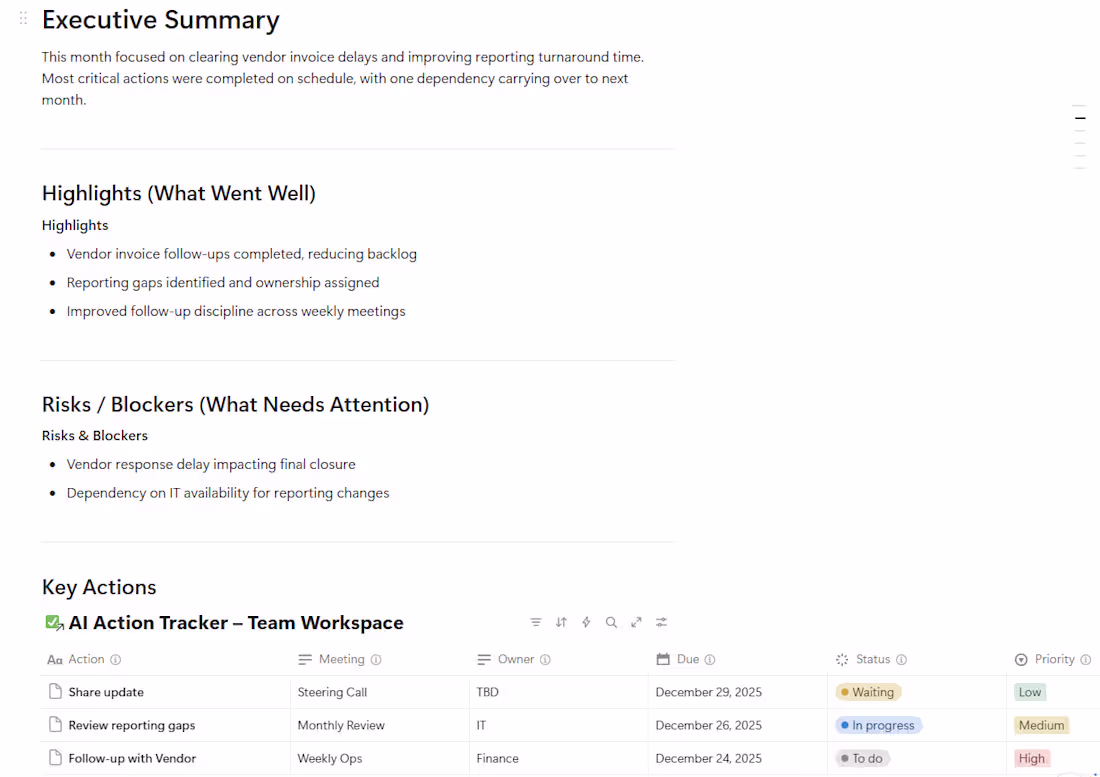 Cover image for Project Title Monthly Review & Leadership Summary Descriptio...