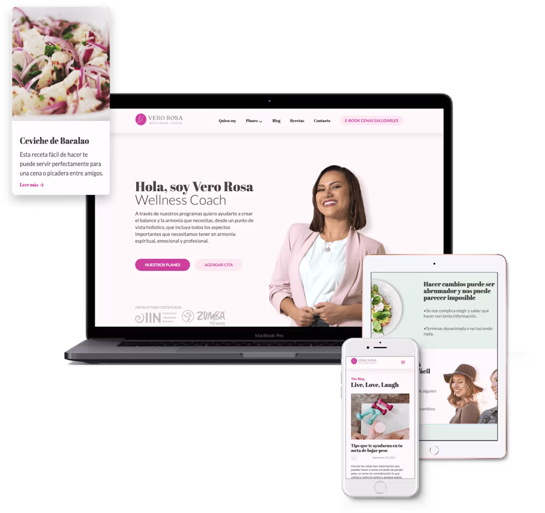 Cover image for Vero Rosa Wellness Coach | Website Design | Webflow Development