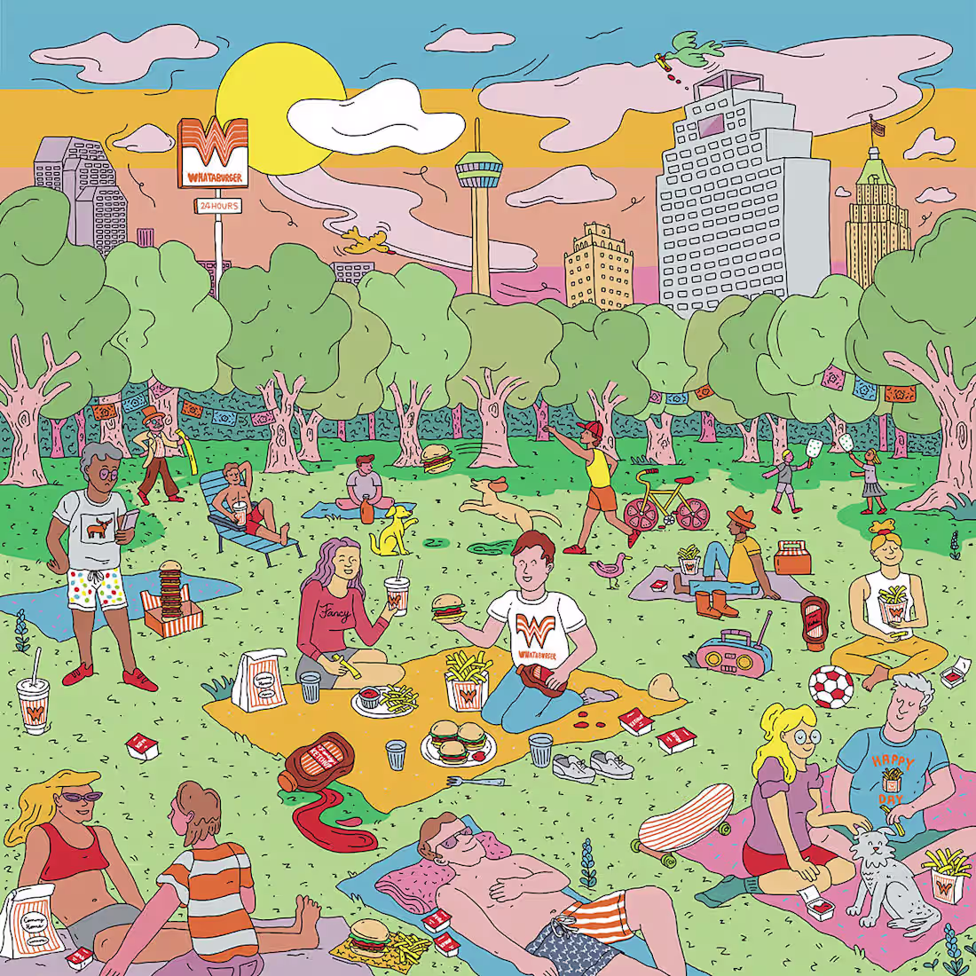 Cover image for Puzzle Illustration commissioned by Whataburger