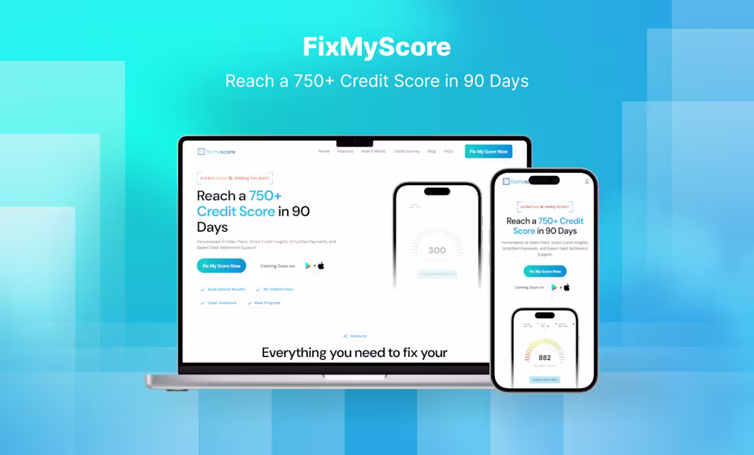 Cover image for FixMyScore.ai Website Design and Development
