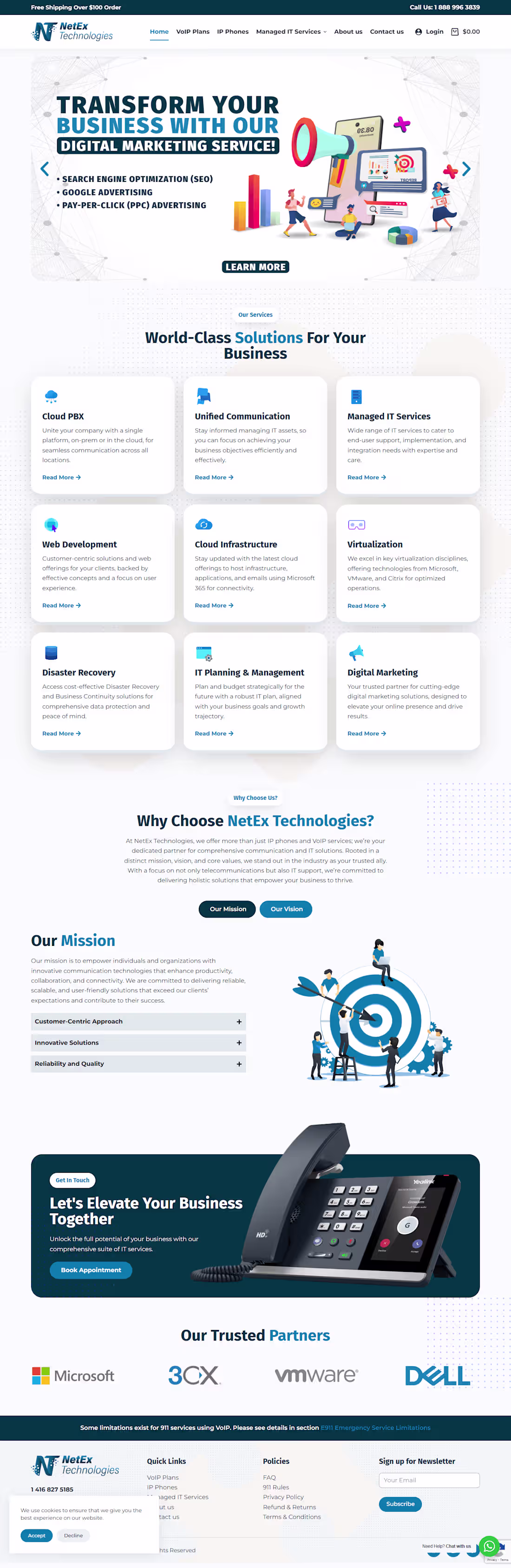 Cover image for IP Phones and VoIP Services Website (NetEx Technologies)