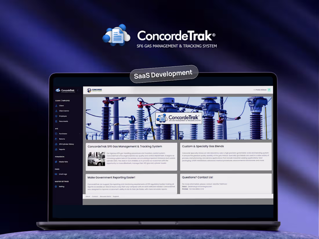Cover image for ConcordeTrak : SaaS Development