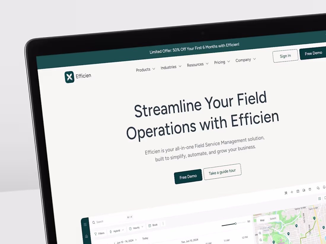 Cover image for Efficien - Field Service Management Software Landing Page