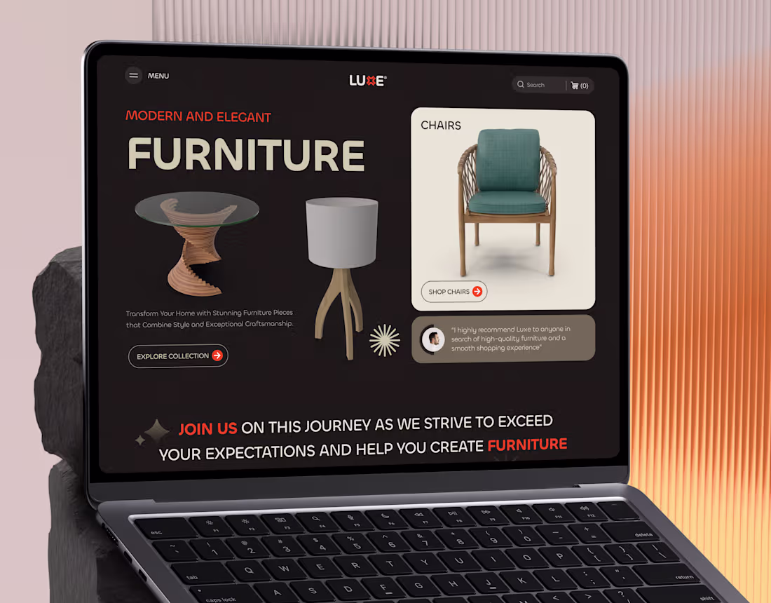 Cover image for Case Study : LUXE Furniture Website Design