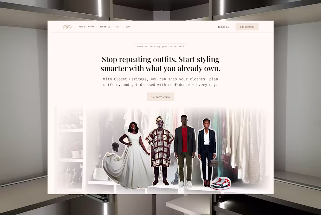 Cover image for Closet Heritage Website design