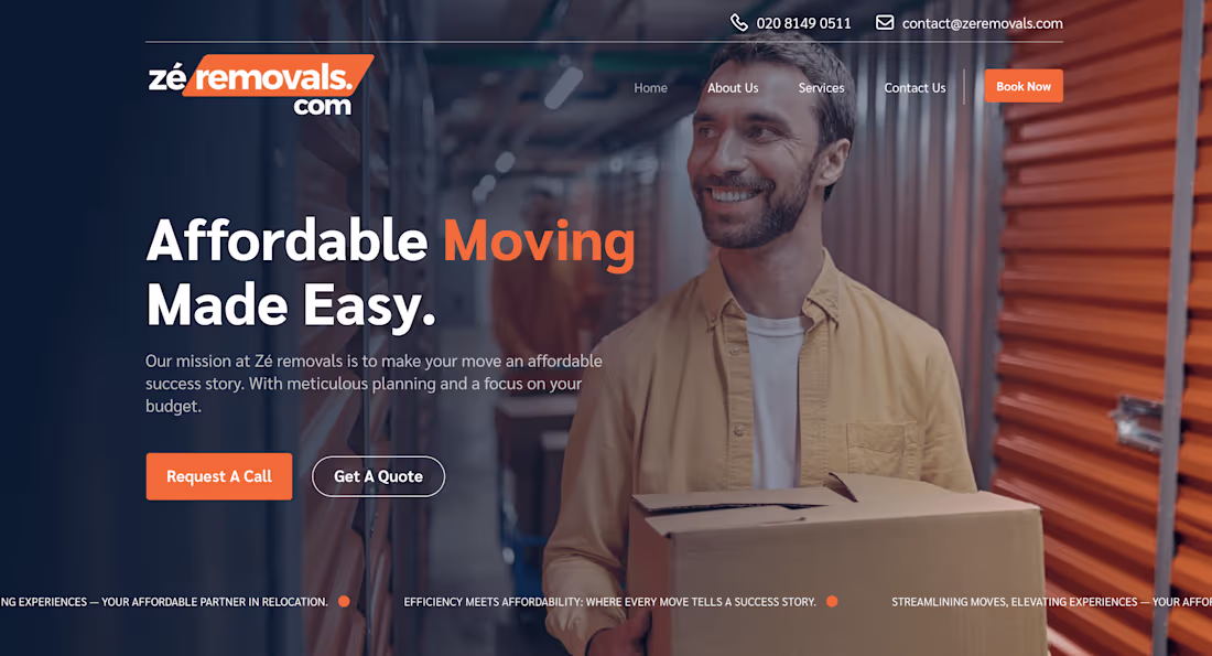 Cover image for Zeremovals website
