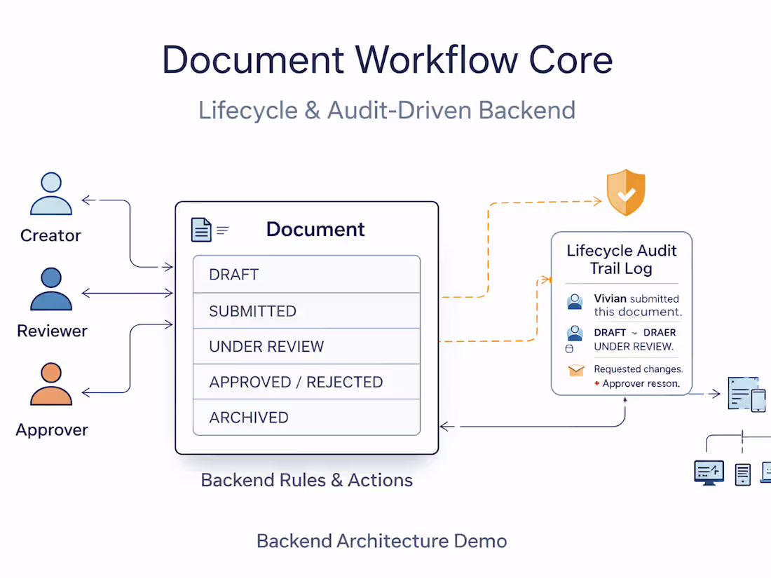 Cover image for Document Workflow Core – Lifecycle & Audit Backend Demo