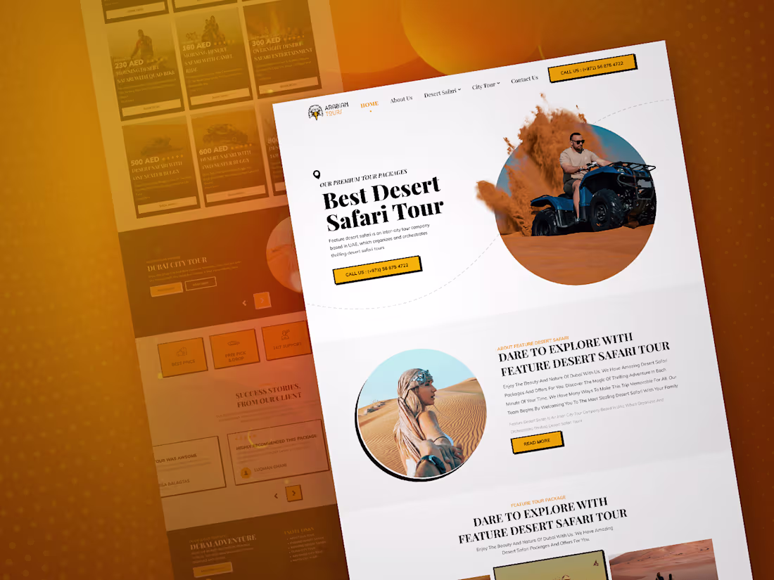 Cover image for Desert Safari UI Design, Web Design