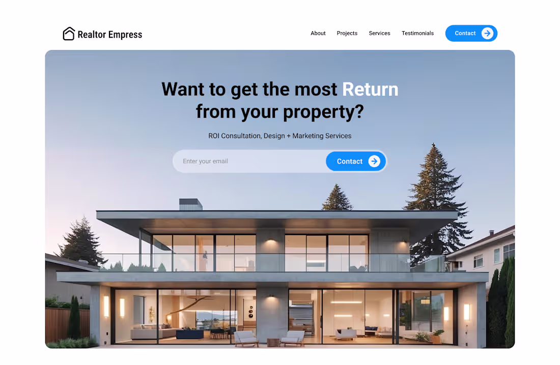 Cover image for Realtor Empress - Clean, Strategic Landing Page