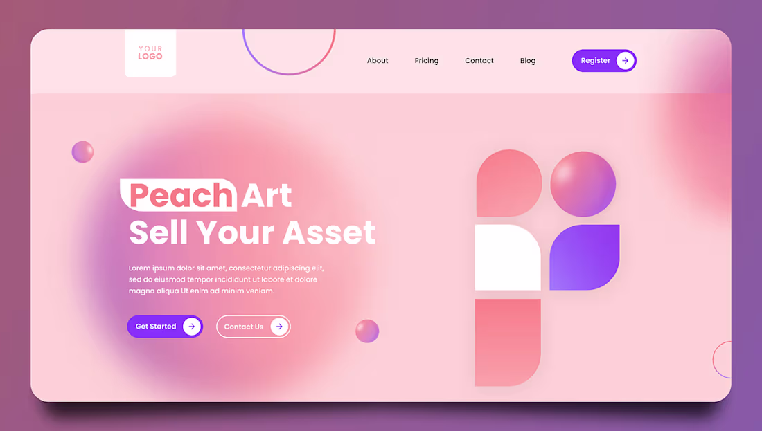 Cover image for PeachArt Landing Page | UI UX Design| :: Behance