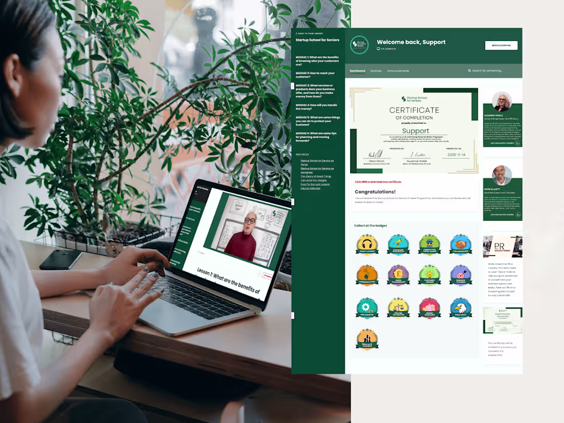 Cover image for Kajabi Website Redesign for Startup School for Seniors