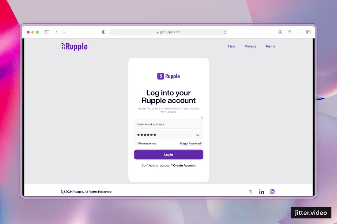 Cover image for Sign in UI animation: Rupple Business