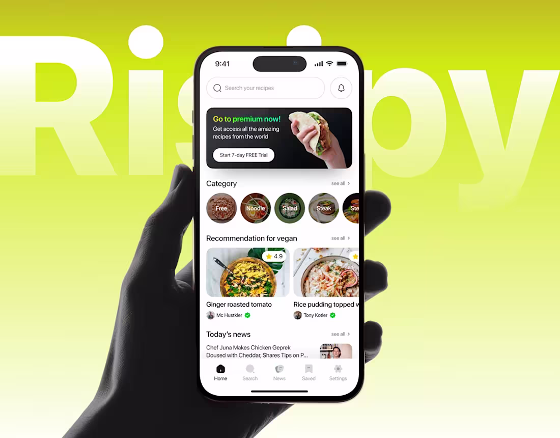Cover image for Risipy - Food Recipe & Ingredients Mobile App