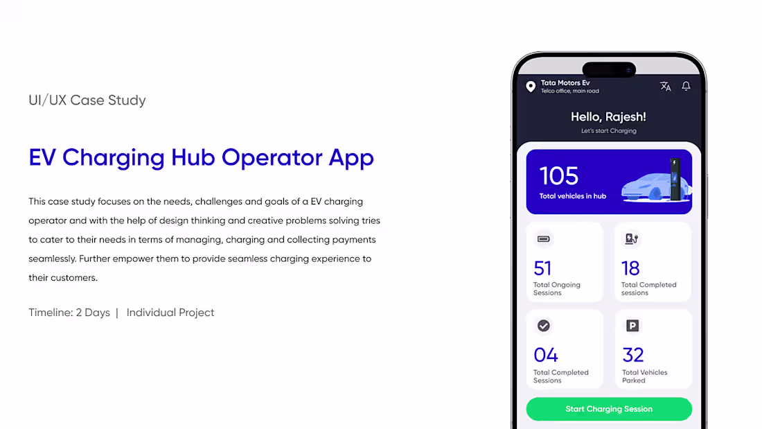 Cover image for EV Hub Operator App Design