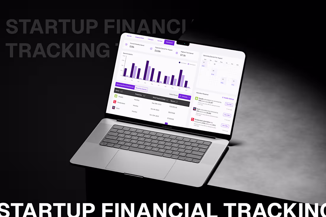 Cover image for Startup Tool Financial Tracking Tool :: Behance