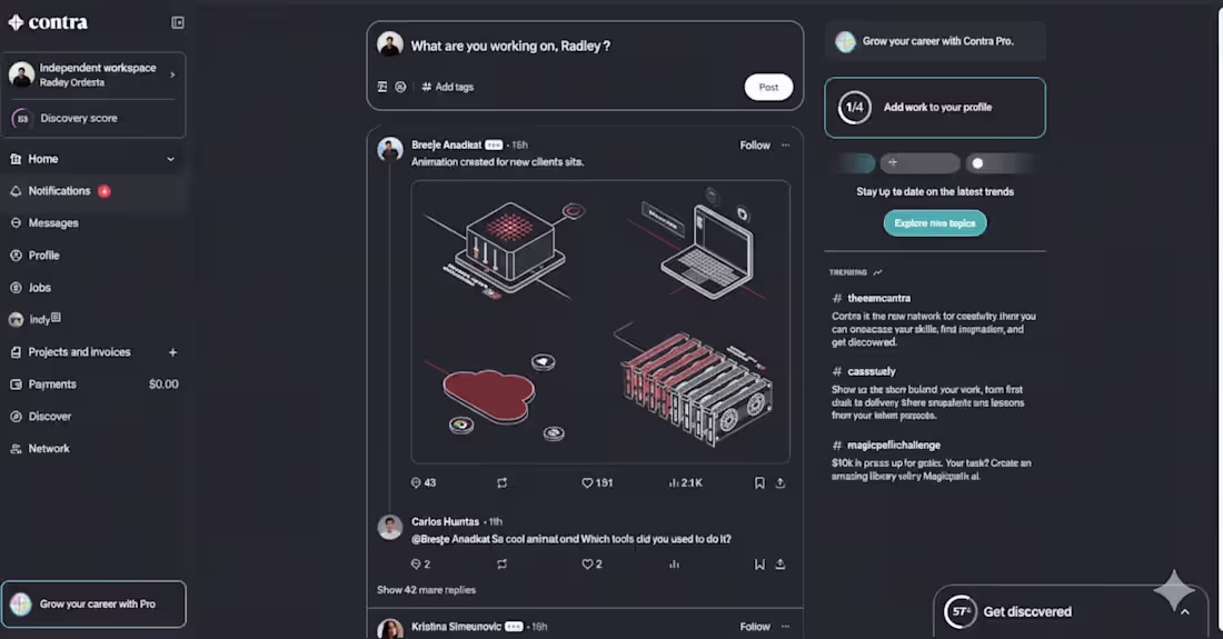 Cover image for Reimagining dark mode theme for Contra. I hope there will be...
