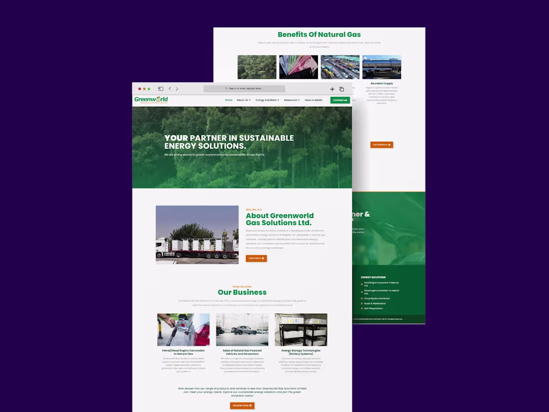Cover image for Greenworld Gas Solutions Website Design & Development
