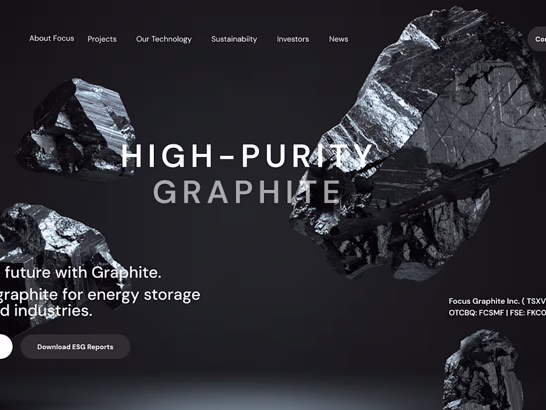 Cover image for High-Grade Graphite Mining Company website
