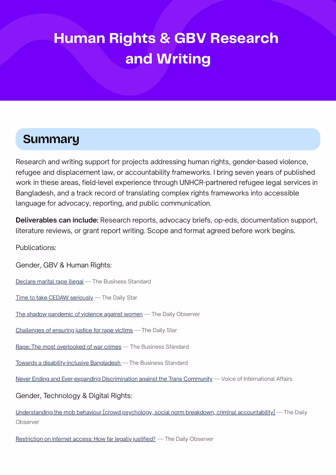 Cover image for Title: Human Rights & GBV