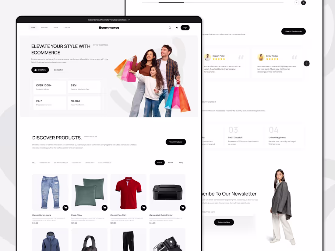 Cover image for Modern Ecommerce Web UI Design