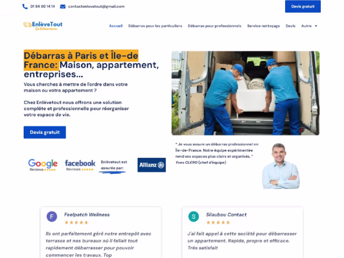 Cover image for Website Design for Enlévetout