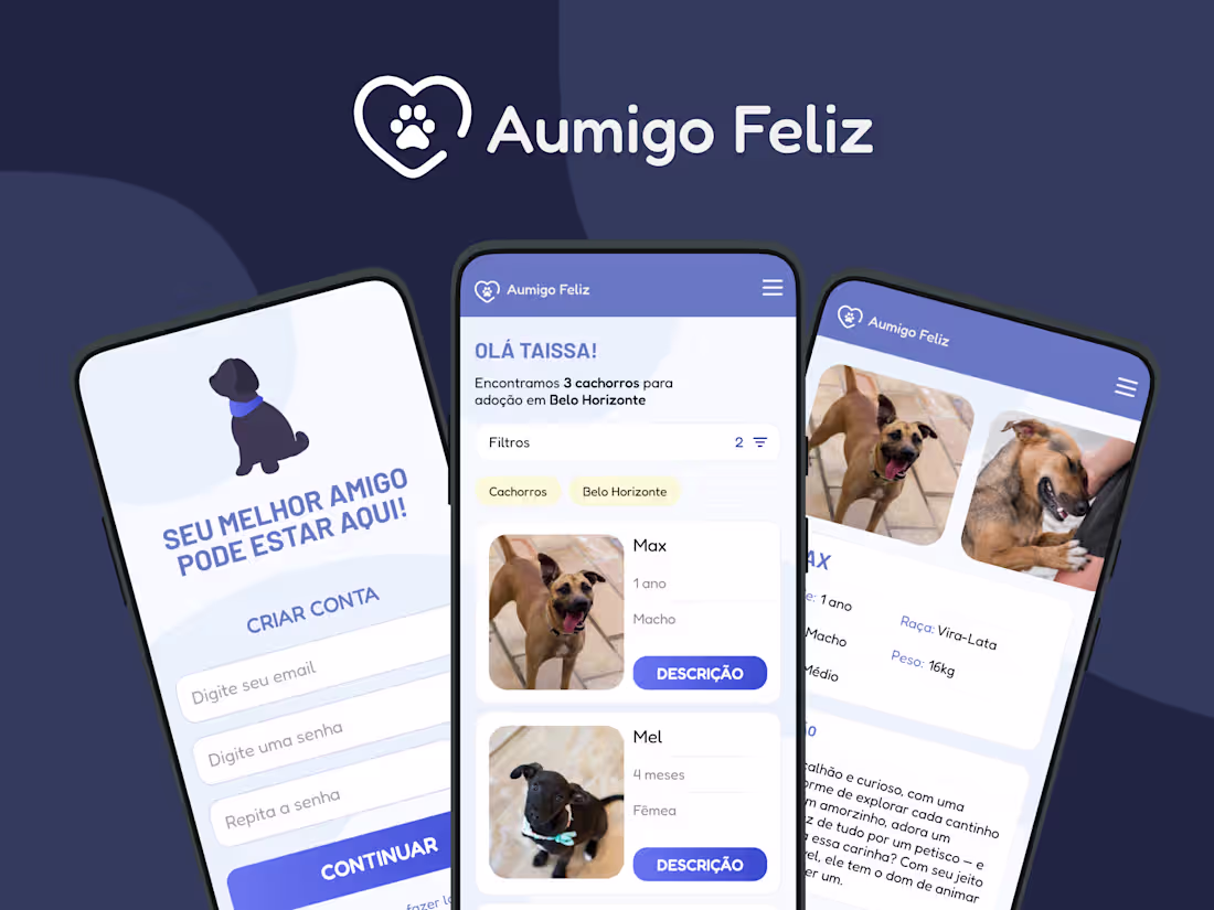 Cover image for Aumigo Feliz - Estudo de Caso (UX/UI)