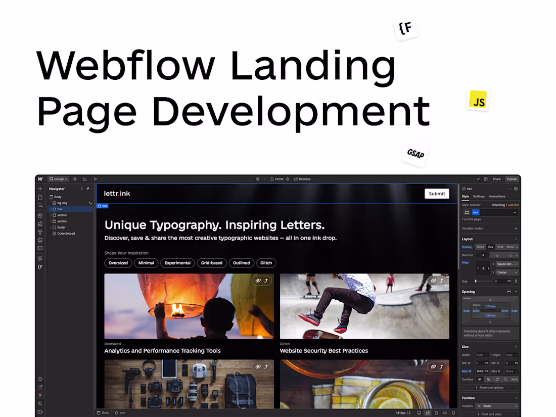 Cover image for Webflow Landing Page Development