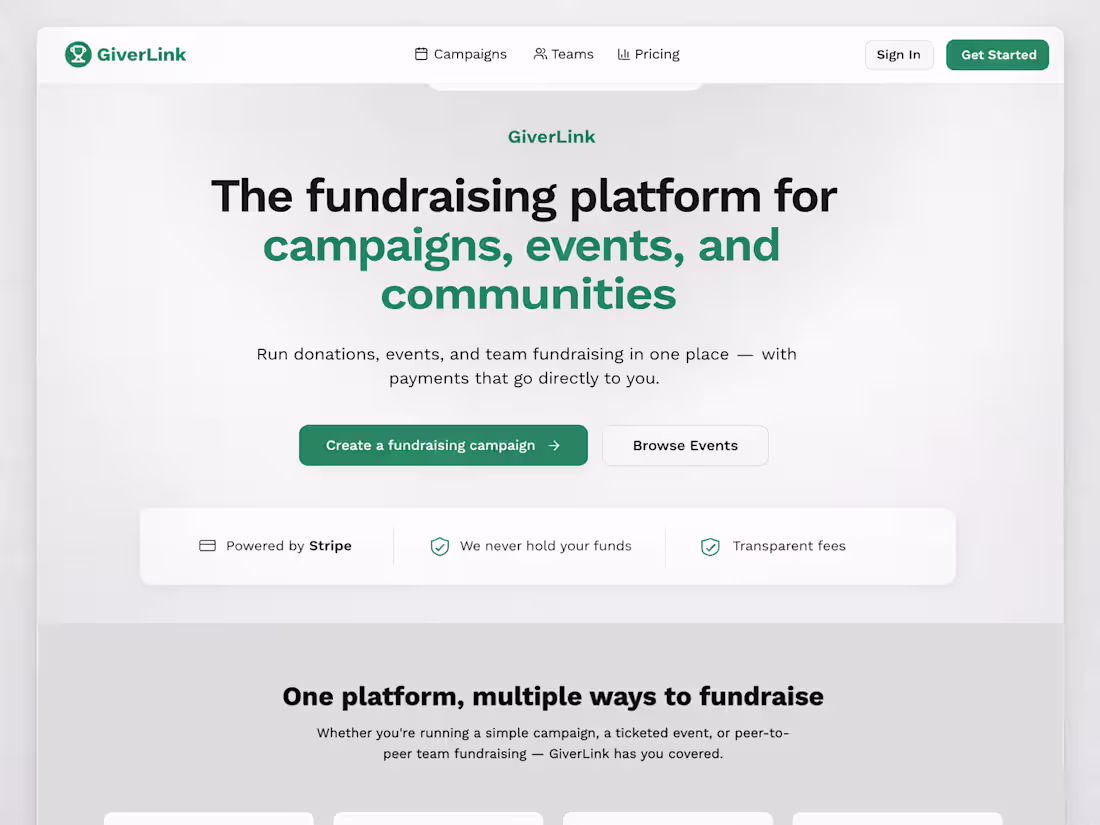 Cover image for GiverLink Fundraising Platform Design
