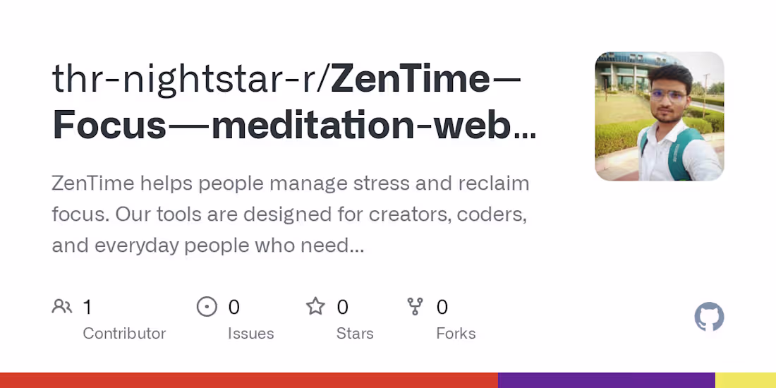 Cover image for ZenTime: Focus & Meditation Web App