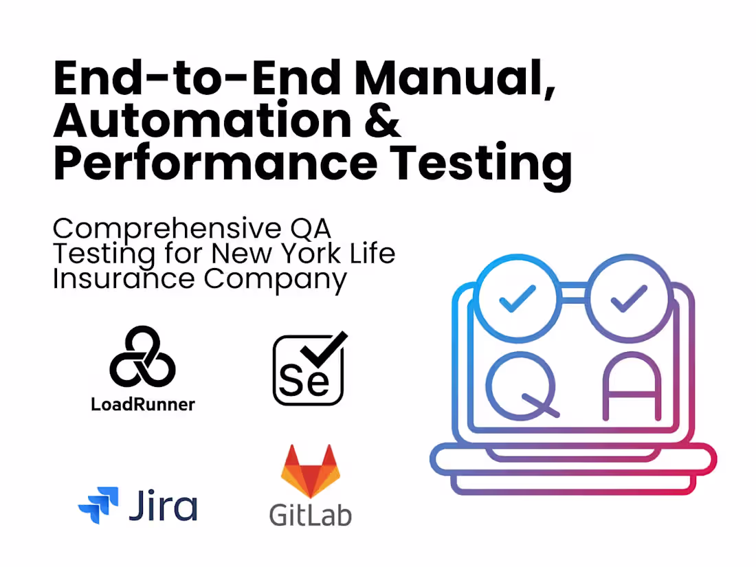 Cover image for End-to-End Manual, Automation & Performance Testing 
