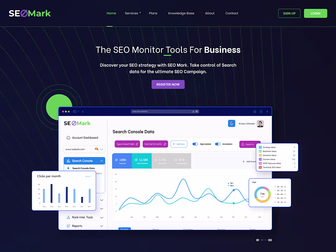 Cover image for SEO Mark - SEO Analytics Tool Website