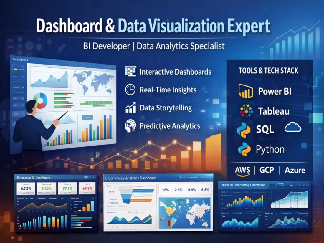 Cover image for Dashboard and Data Visualization Expert