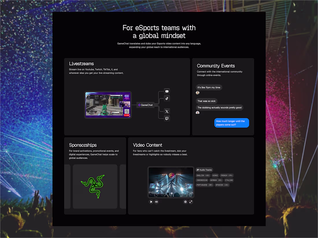 Cover image for Explore AI Translation SaaS for Real-Time eSports Dubbing