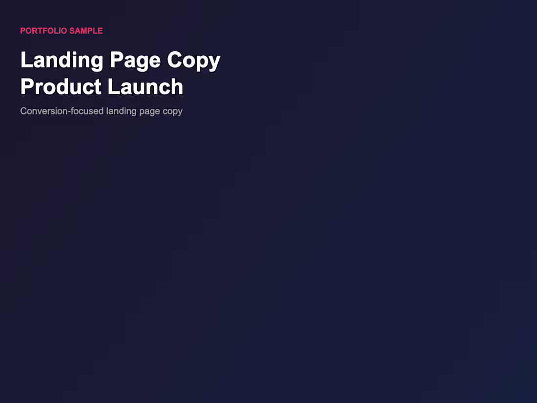 Cover image for Landing Page Copy — Product Launch